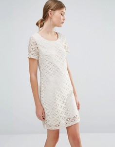 Кружевное платье миди Vero Moda - Белый