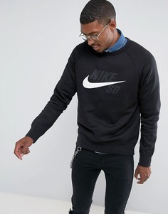 Черный свитшот с круглым вырезом Nike SB 860106-010 - Черный