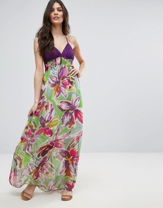 Платье макси с тропическим принтом Jasmine - Фиолетовый