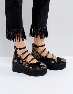 Босоножки на плоской платформе с пряжкой ASOS ORRICO - Черный