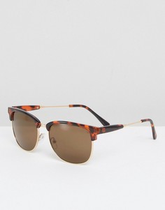 Черепаховые солнцезащитные очки в стиле ретро ASOS - Коричневый