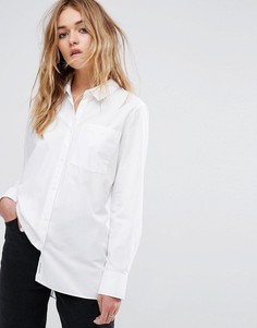 Белая рубашка с планкой на пуговицах на спине Cheap Monday - Белый