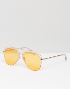 Солнцезащитные очки в полуоправе со стеклами персикового цвета South Beach - Оранжевый