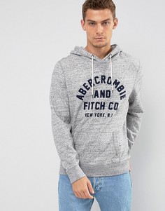 Серый меланжевый худи с логотипом Abercrombie & Fitch - Серый