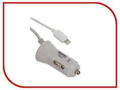 Зарядное устройство OLMIO 8-pin 1А для iPod/iPhone/iPad White ПР033934 автомобильное