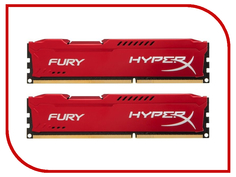 Модуль памяти Kingston HyperX Fury Red Series DDR3 DIMM 1866MHz PC3-15000 CL10 - 16Gb KIT (2x8Gb) HX318C10FRK2/16