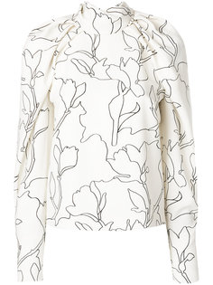 присборенная блузка с цветочным принтом  Carven