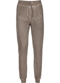 Трикотажные брюки в поношенном стиле (серо-коричневый) Bonprix