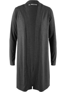 Длинная трикотажная куртка (серый меланж) Bonprix