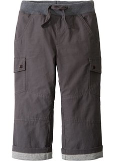 Утепленные брюки с карманами-карго (шиферно-серый/светло-серый меланж) Bonprix