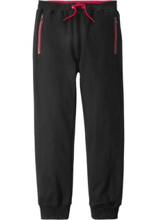 Трикотажные брюки с карманами на молнии (черный) Bonprix