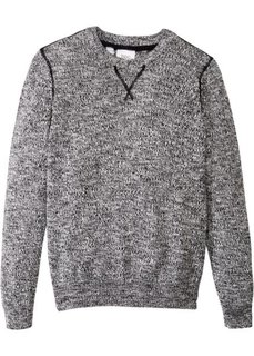 Пуловер меланжевой расцветки (черный/кремовый меланж) Bonprix