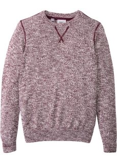 Пуловер меланжевой расцветки (кленово-красный/кремовый меланж) Bonprix
