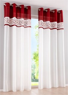 Штора Наташа (1 штука), люверсы (цвет бургундского вина) Bonprix
