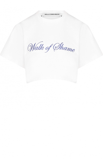 Укороченная футболка с вышивкой Walk of Shame