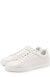 Кожаные кеды на шнуровке с отделкой Bag Bugs Fendi