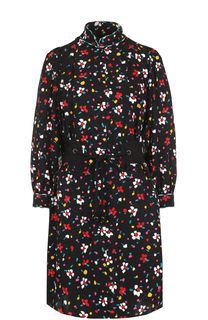 Шелковое мини-платье с принтом и поясом Marc Jacobs