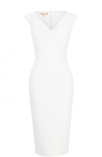 Приталенное платье-миди с V-образным вырезом Michael Kors