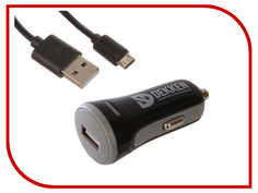 Зарядное устройство Dekken USB 1.2A + кабель microUSB Black-Grey 20908