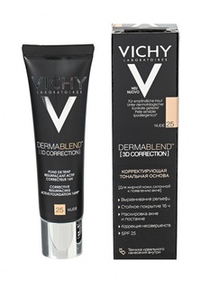 Тональная основа Vichy DERMABLEND 3D с высоким покрытием для жирной кожи, склонной к появлению акне, тон 25 30 мл