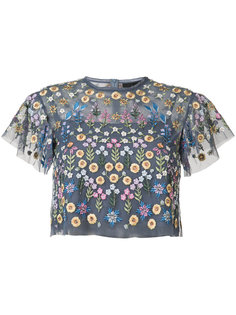 блуза с цветочной вышивкой Needle & Thread