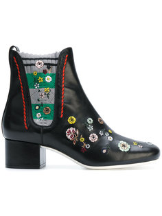 floral embroidered ankle boots Fendi