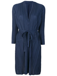 pleated belted cardigan  Pleats Please By Issey Miyake