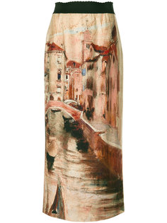 юбка с принтом Venice Alberta Ferretti