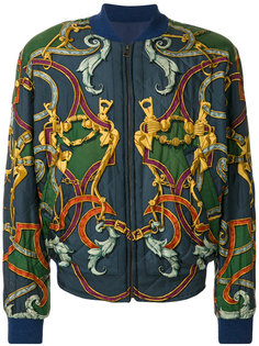двусторонняя куртка бомбер с узором Hermès Vintage
