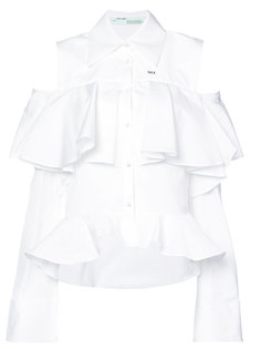 рубашка с оборками и открытыми плечами Off-White