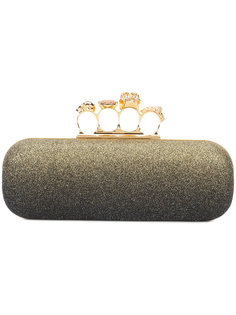 glittery knuckle box clutch Alexander McQueen