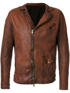 crinkle effect biker jacket Salvatore Santoro