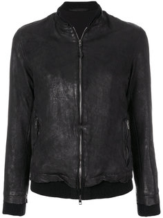 crinkle effect leather jacket Salvatore Santoro