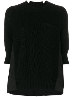 свитер со вставкой  Sacai