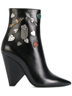 embellished Niki 85 asymmetric boots  Saint Laurent