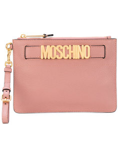 logo strap clutch Moschino