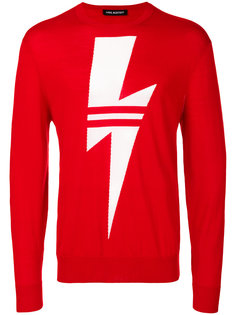 свитер с изображением молнии Neil Barrett