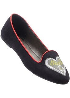 Балетки (черный/красный) Bonprix