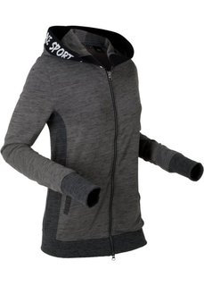 Легкая трикотажная куртка с эластичными деталями и длинным рукавом (шиферно-серый меланж) Bonprix