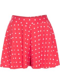 Быстросохнущая юбка-шорты с плавками (красный/белый в горошек) Bonprix
