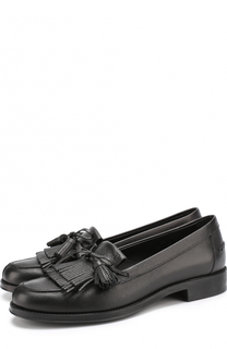 Кожаные лоферы с бантом и бахромой Tod’s