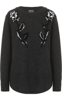 Удлиненный шерстяной пуловер с круглым вырезом Markus Lupfer