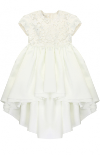 Платье с удлиненной спинкой и цветочной аппликацией Caf