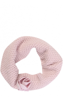 Шерстяной шарф-снуд фактурной вязки с декором Catya