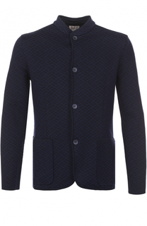 Приталенный пиджак с воротником-стойкой Armani Collezioni
