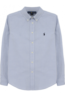 Хлопковая рубашка с логотипом бренда Polo Ralph Lauren