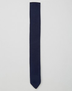 Темно-синий трикотажный галстук с заостренным концом ASOS - Темно-синий