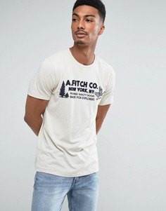 Светло-коричневая футболка узкого кроя с логотипом Abercrombie & Fitch - Коричневый