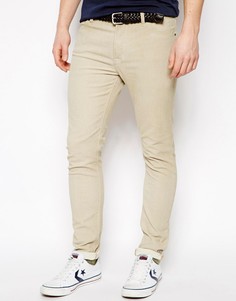 Светло-бежевые зауженные джинсы из саржи ASOS - Светло-серый
