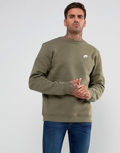Зеленый свитшот с круглым вырезом и логотипом Nike Club 804340-222 - Зеленый